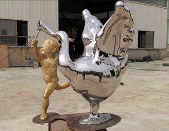 현대 옥외 금속 동상 공중 장식적인 스테인리스 동물 조각품
